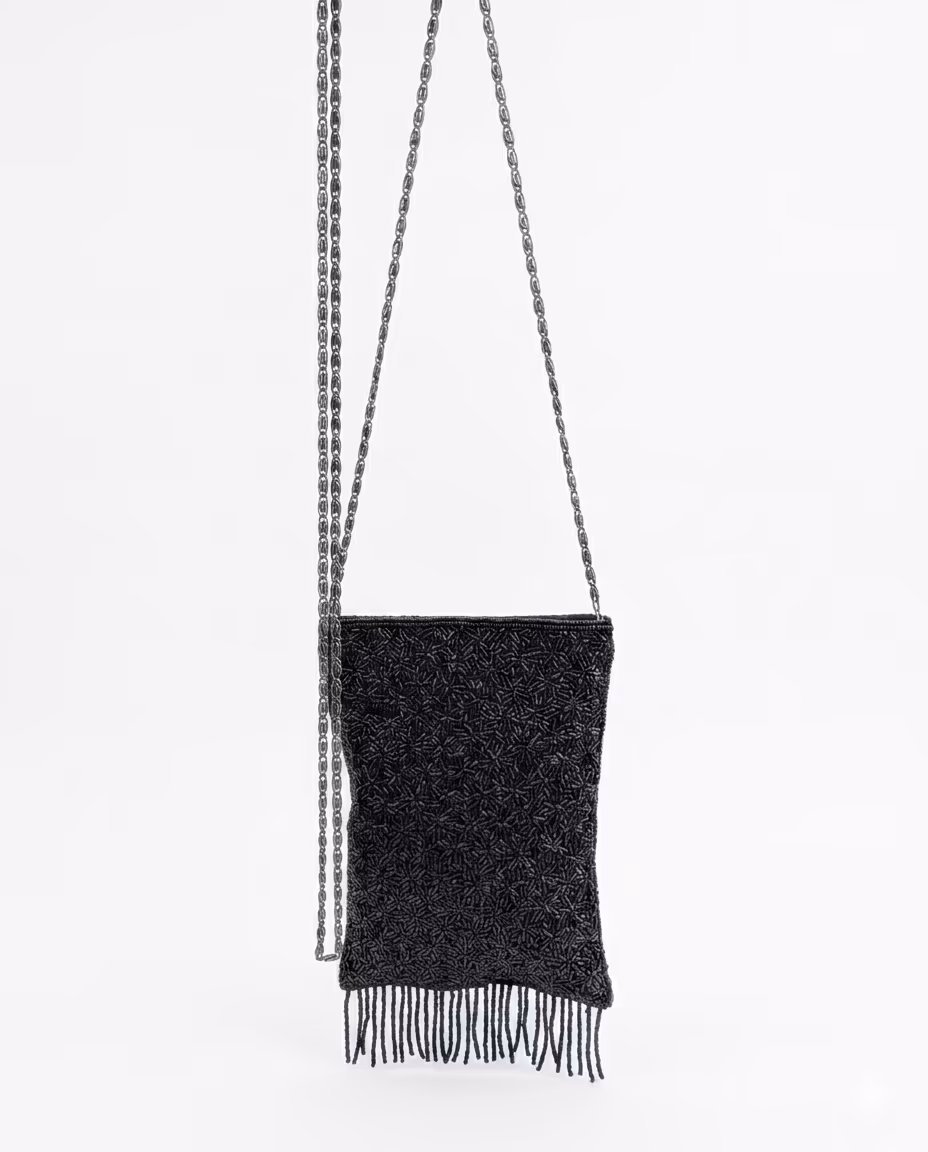 Flapper Gatsby Beaded Fringe Crossbody Bag