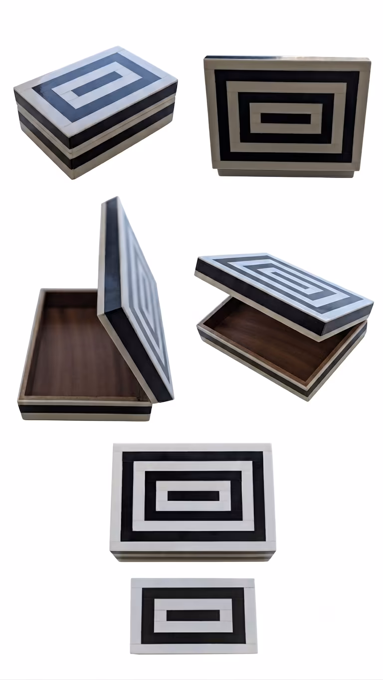 Horn & Bone Decorative Box Set of 2